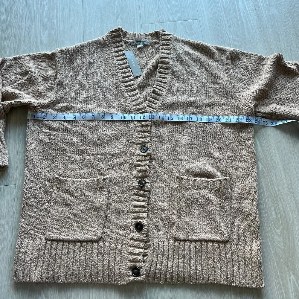 J Crew Marina V-Neck Cardigan Womens Large CM461 Pebble Shore